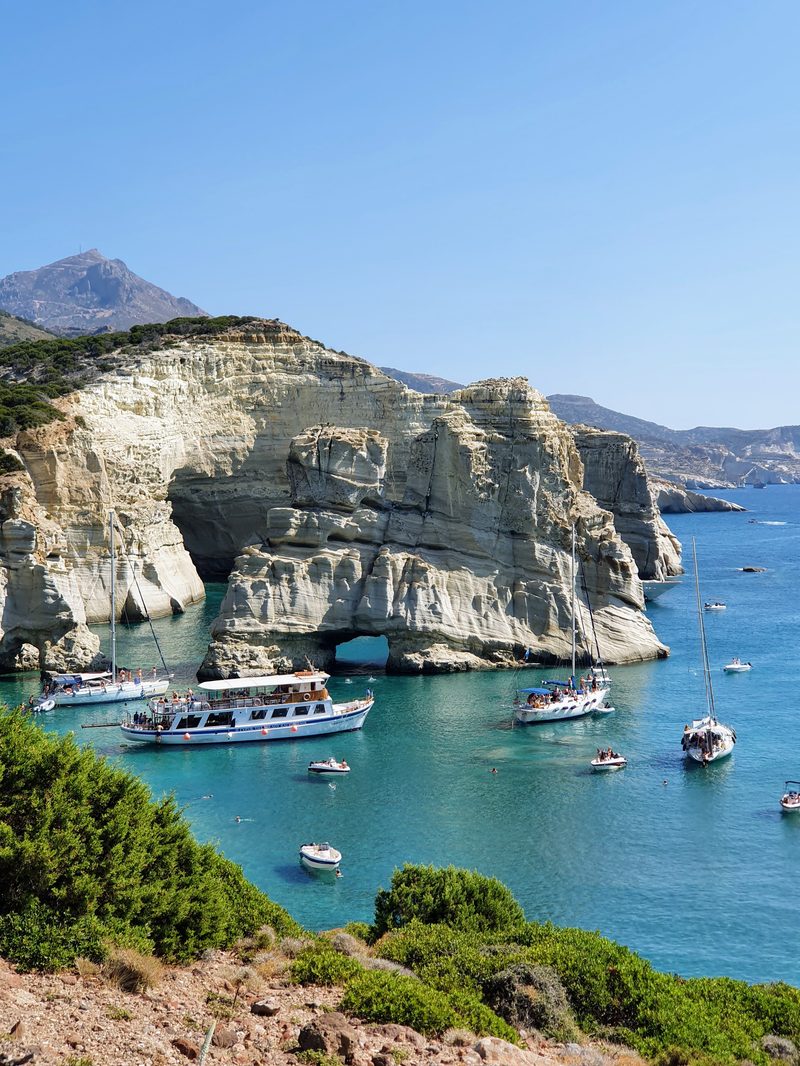 Kleftiko Bay view in Milos, Greece